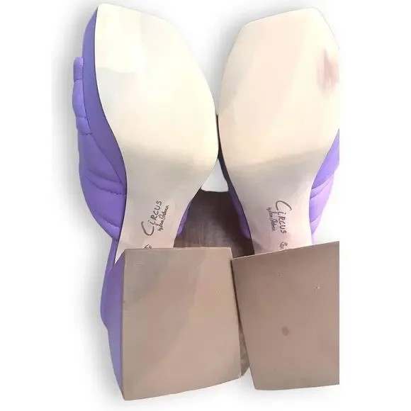 Circus By Sam Edelman Lilac Purple Marlie Women's Chunky Heel Sandals Size 6.5 - Picture 4 of 7
